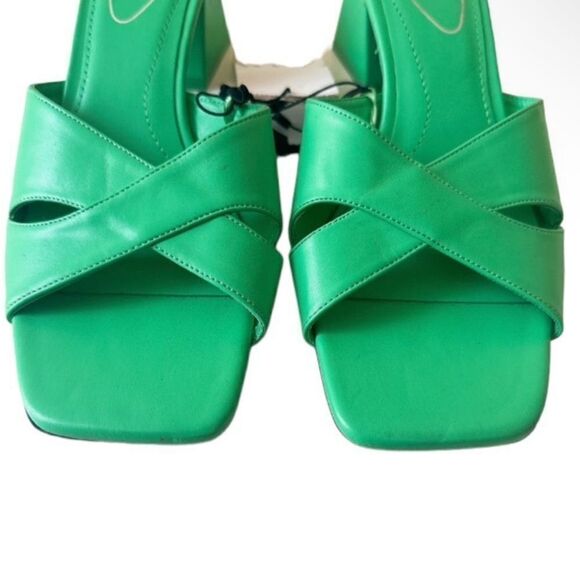 ZARA Green Block Wide Heeled Sandals NWT - Picture 5 of 12